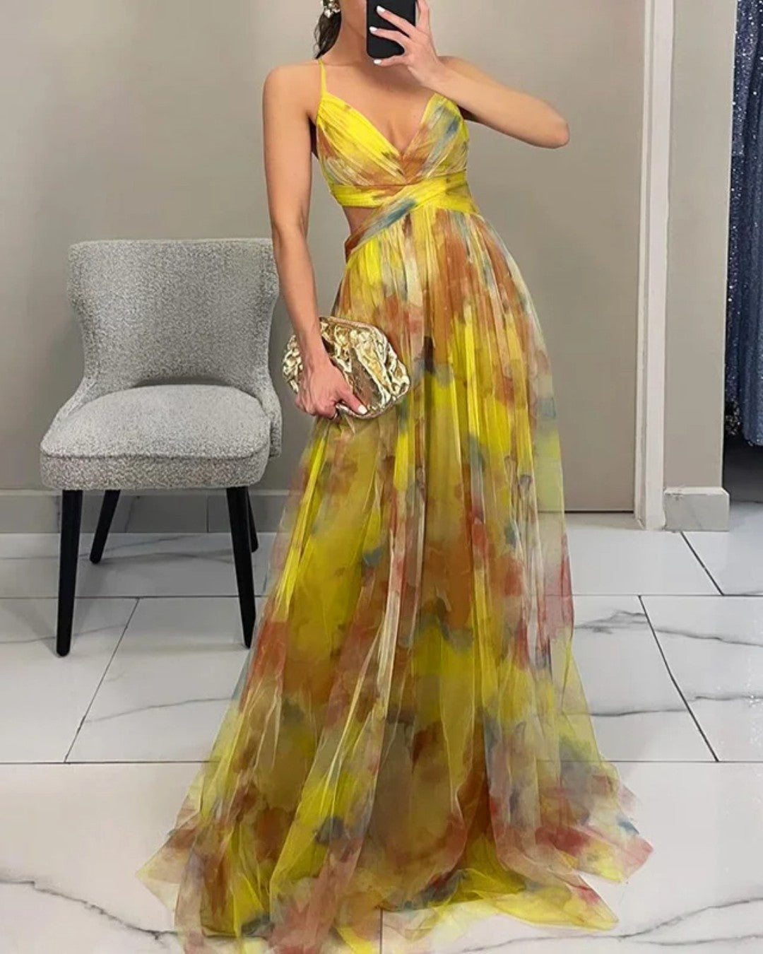 Giselle | Zauberhaftes Maxikleid mit Blumenprint