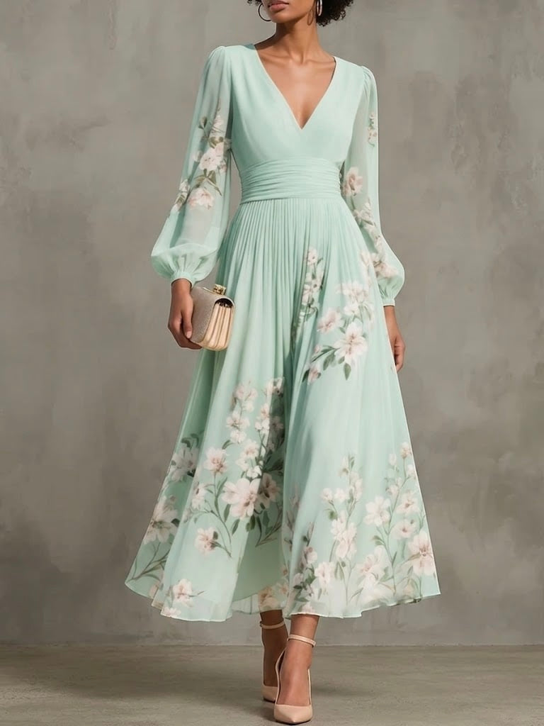 Rosa | Frische Blütenpracht Midi-Kleid